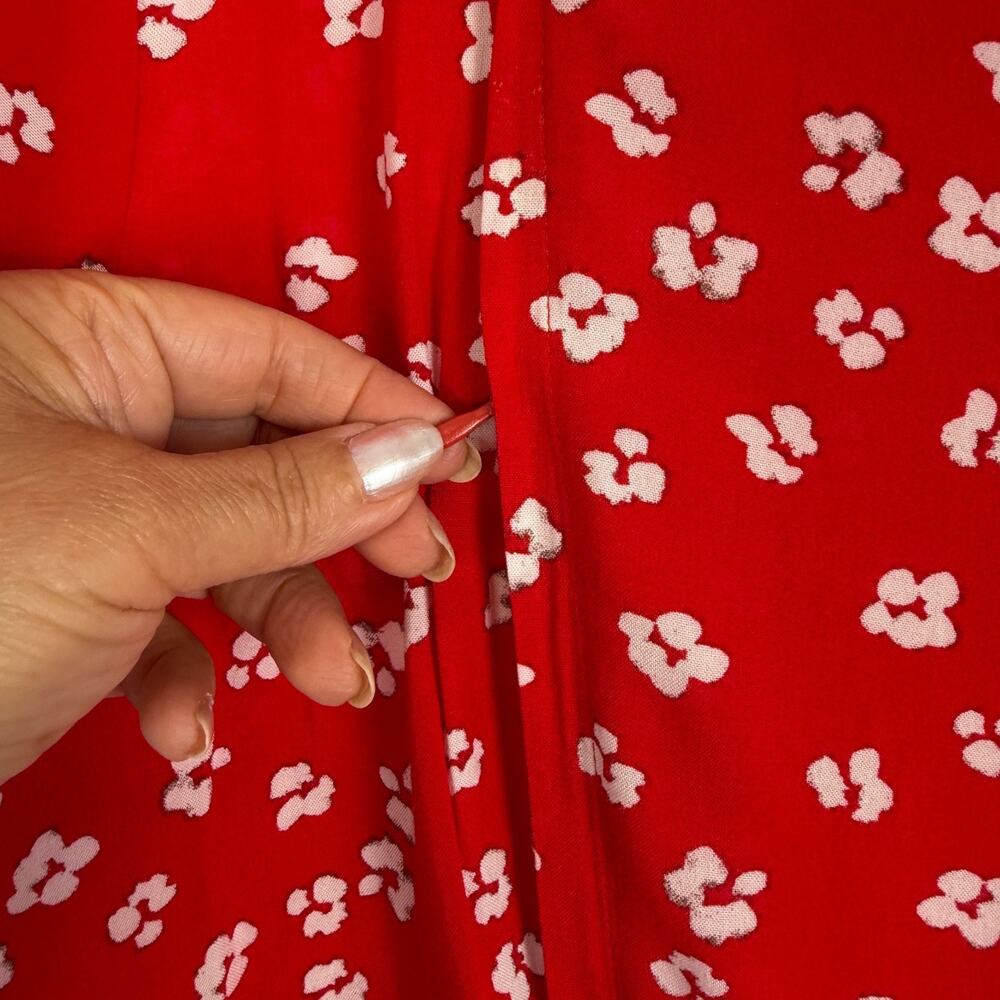 SERAPHINE Nursing Blouse Top Red White Polka Dot Size 14 New Mom Maternity - Picture 7 of 13